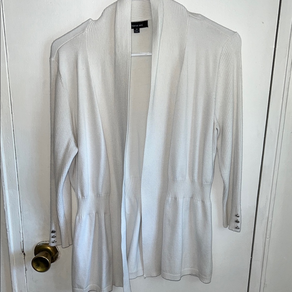 Verve Ami - White Open Front Cardigan Women’s M